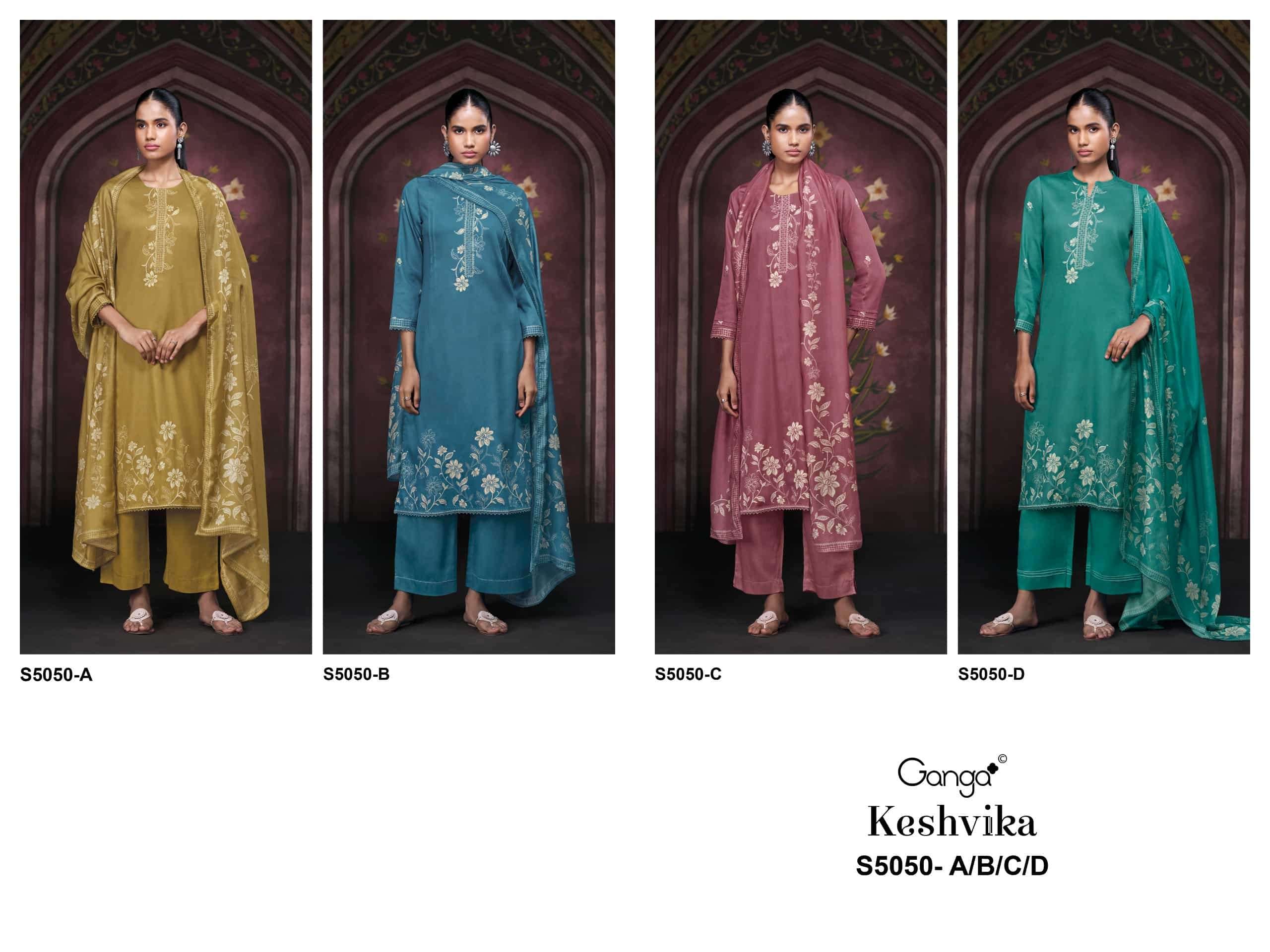 Ganga Fashion Keshvika 5050 Cotton Satin Dress Material