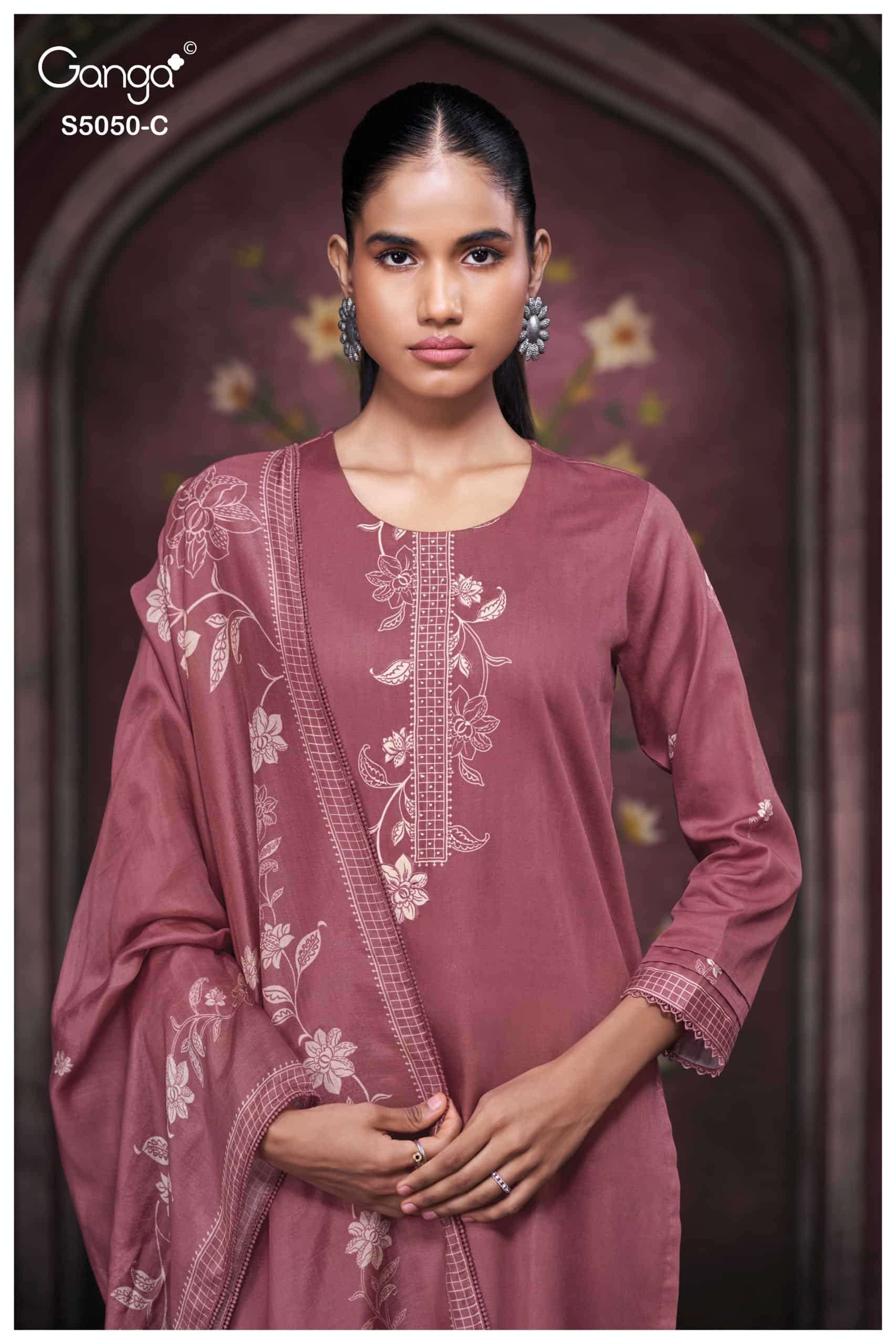 Ganga Fashion Keshvika 5050 Cotton Satin Dress Material