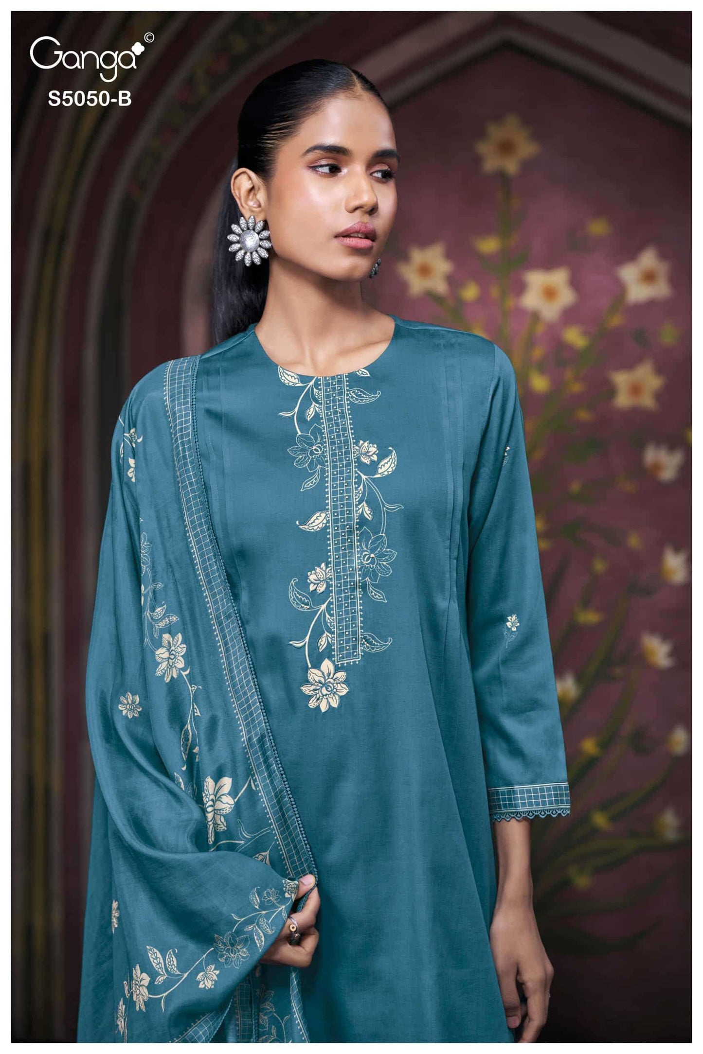 Ganga Fashion Keshvika 5050 Cotton Satin Dress Material
