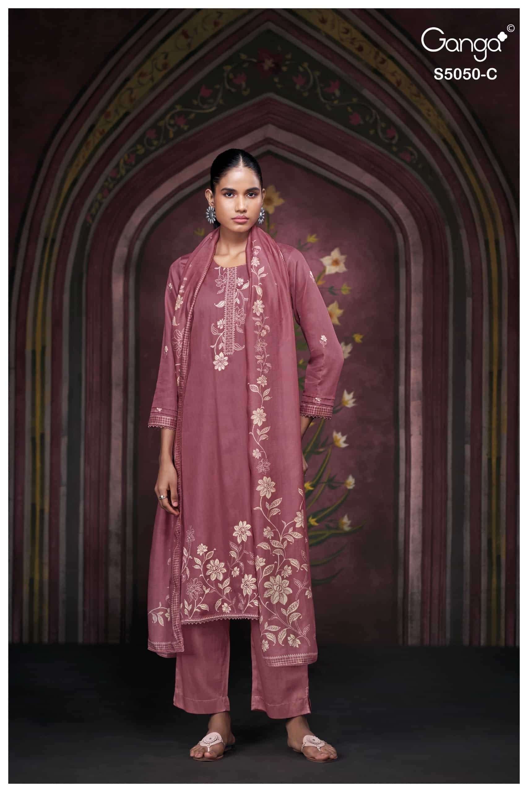 Ganga Fashion Keshvika 5050 Cotton Satin Dress Material