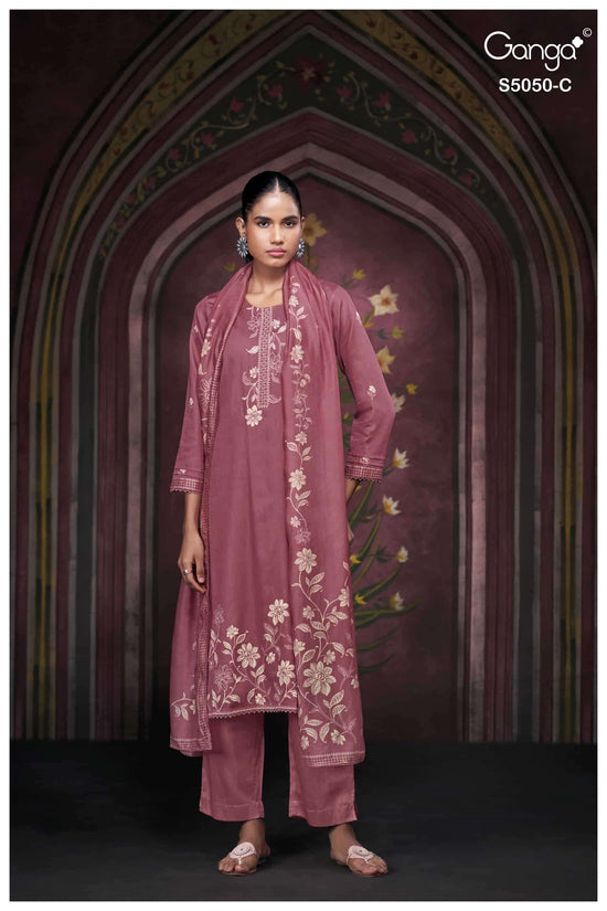 Ganga Fashion Keshvika 5050 Cotton Satin Dress Material