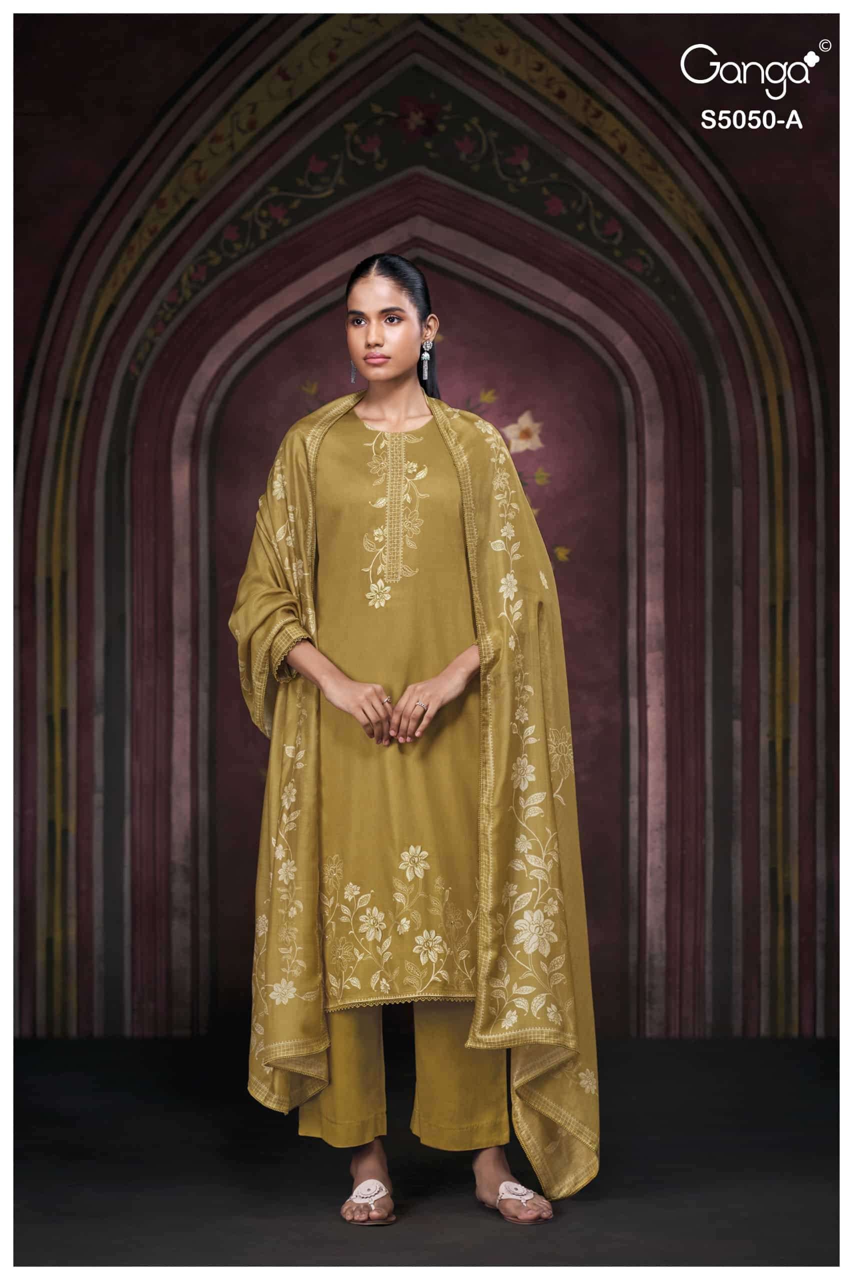 Ganga Fashion Keshvika 5050 Cotton Satin Dress Material