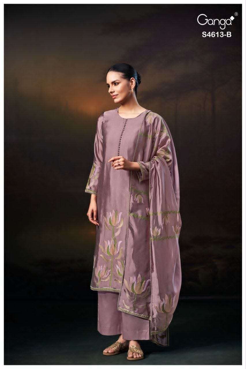 Ganga Fashion Kezra 4613 Pure Viscose Woven Silk Jacquard Designer Dress Material
