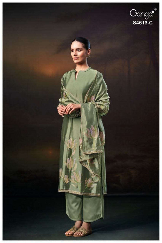 Ganga Fashion Kezra 4613 Pure Viscose Woven Silk Jacquard Designer Dress Material