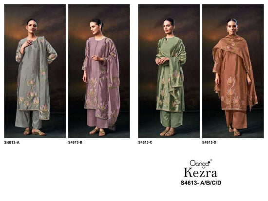 Ganga Fashion Kezra 4613 Pure Viscose Woven Silk Jacquard Designer Dress Material