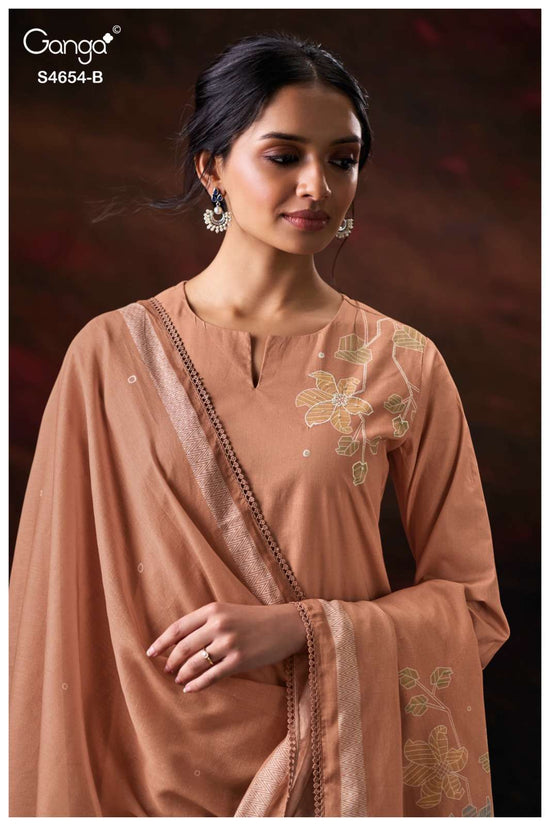Ganga Fashion Kiarae 4654 Cotton Embroidered Dress Material