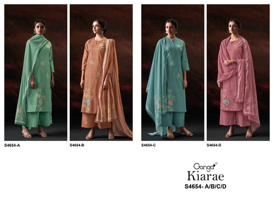 Ganga Fashion Kiarae 4654 Cotton Embroidered Dress Material