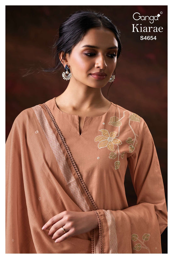Ganga Fashion Kiarae 4654 Cotton Embroidered Dress Material