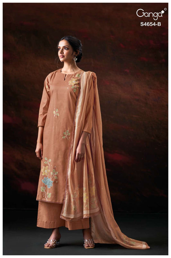 Ganga Fashion Kiarae 4654 Cotton Embroidered Dress Material