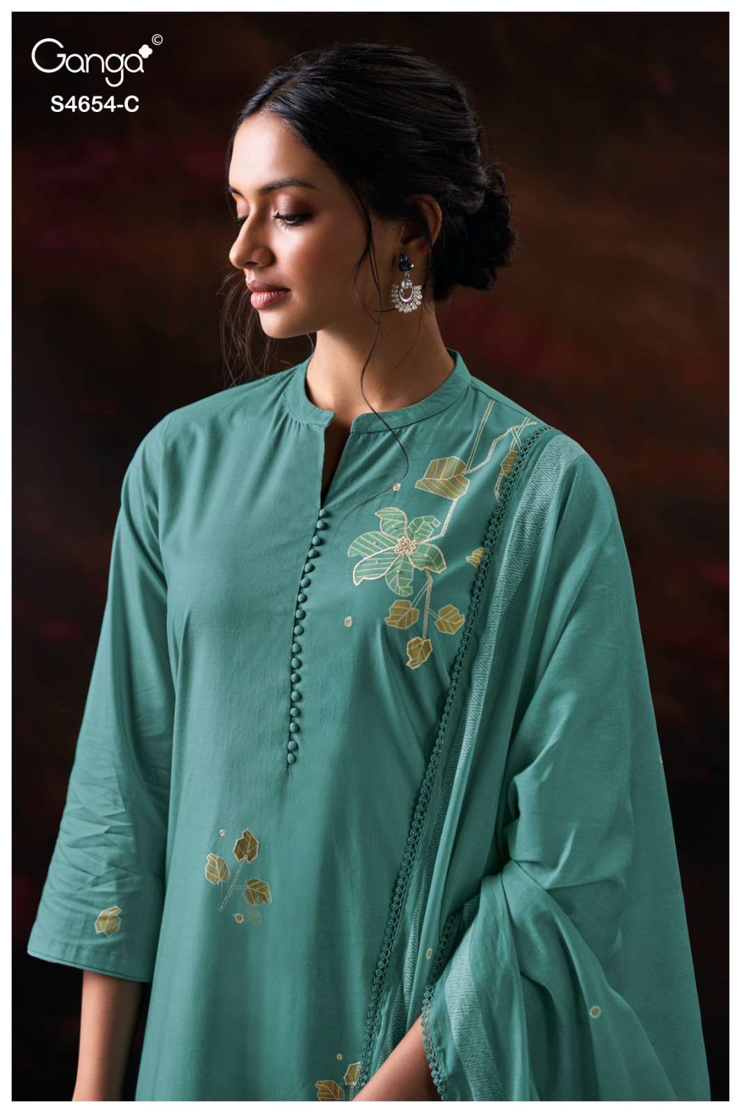 Ganga Fashion Kiarae 4654 Cotton Embroidered Dress Material