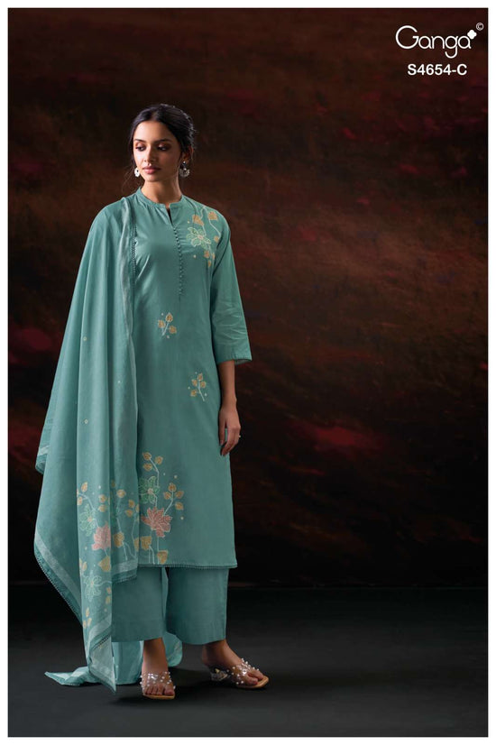 Ganga Fashion Kiarae 4654 Cotton Embroidered Dress Material
