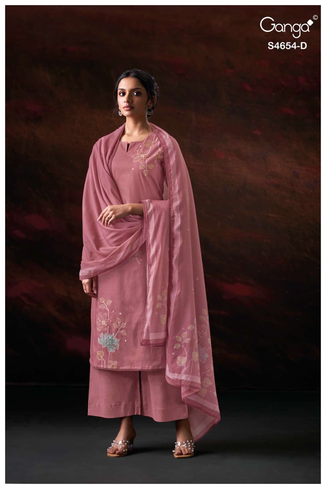 Ganga Fashion Kiarae 4654 Cotton Embroidered Dress Material