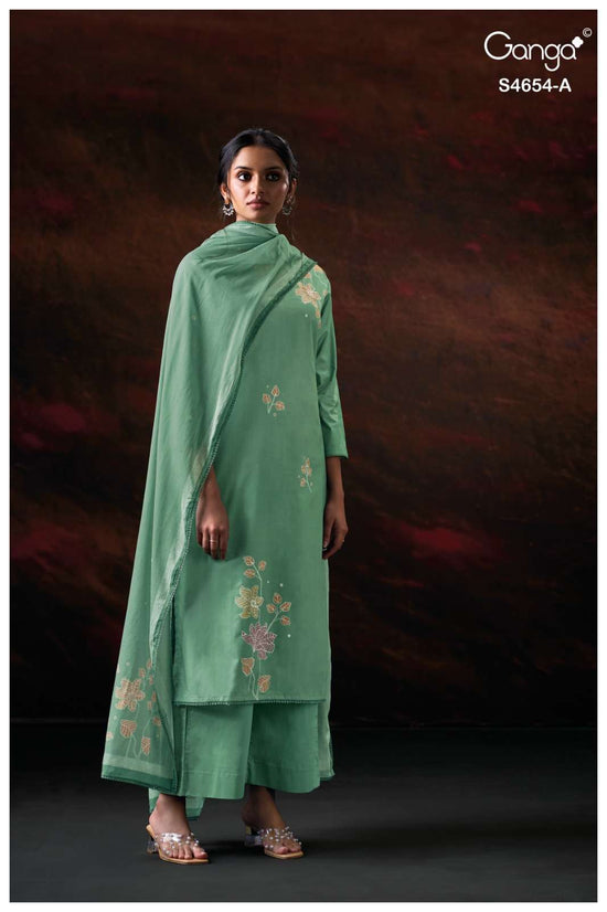 Ganga Fashion Kiarae 4654 Cotton Embroidered Dress Material
