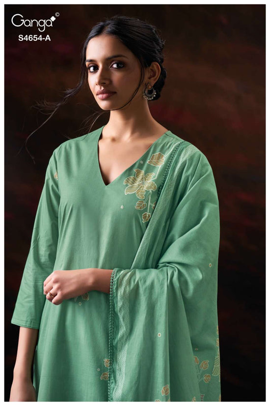 Ganga Fashion Kiarae 4654 Cotton Embroidered Dress Material
