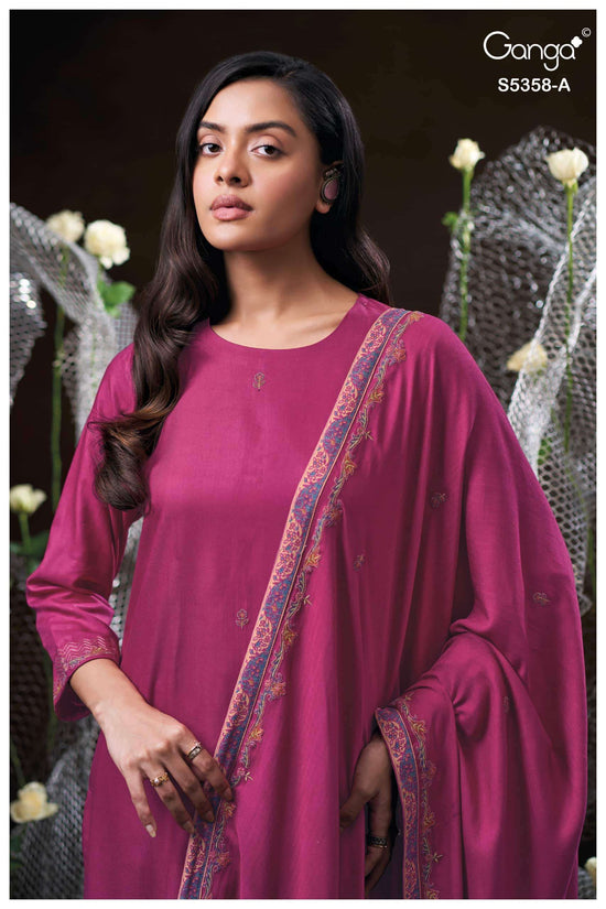Ganga Fashion Kiora 5358 Pure Wool Pashmina Dress Material