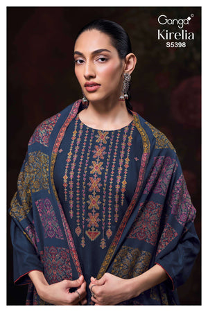Ganga Fashion Kirelia 5398 Pure Wool Pashmina Salwar Suit