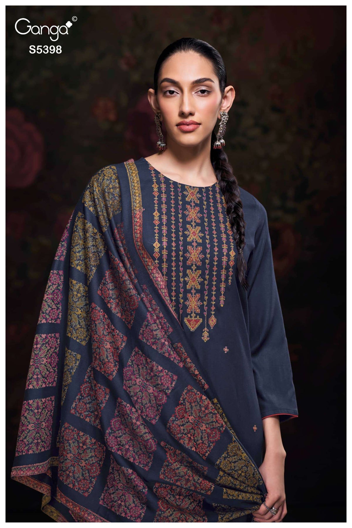 Ganga Fashion Kirelia 5398 Pure Wool Pashmina Salwar Suit