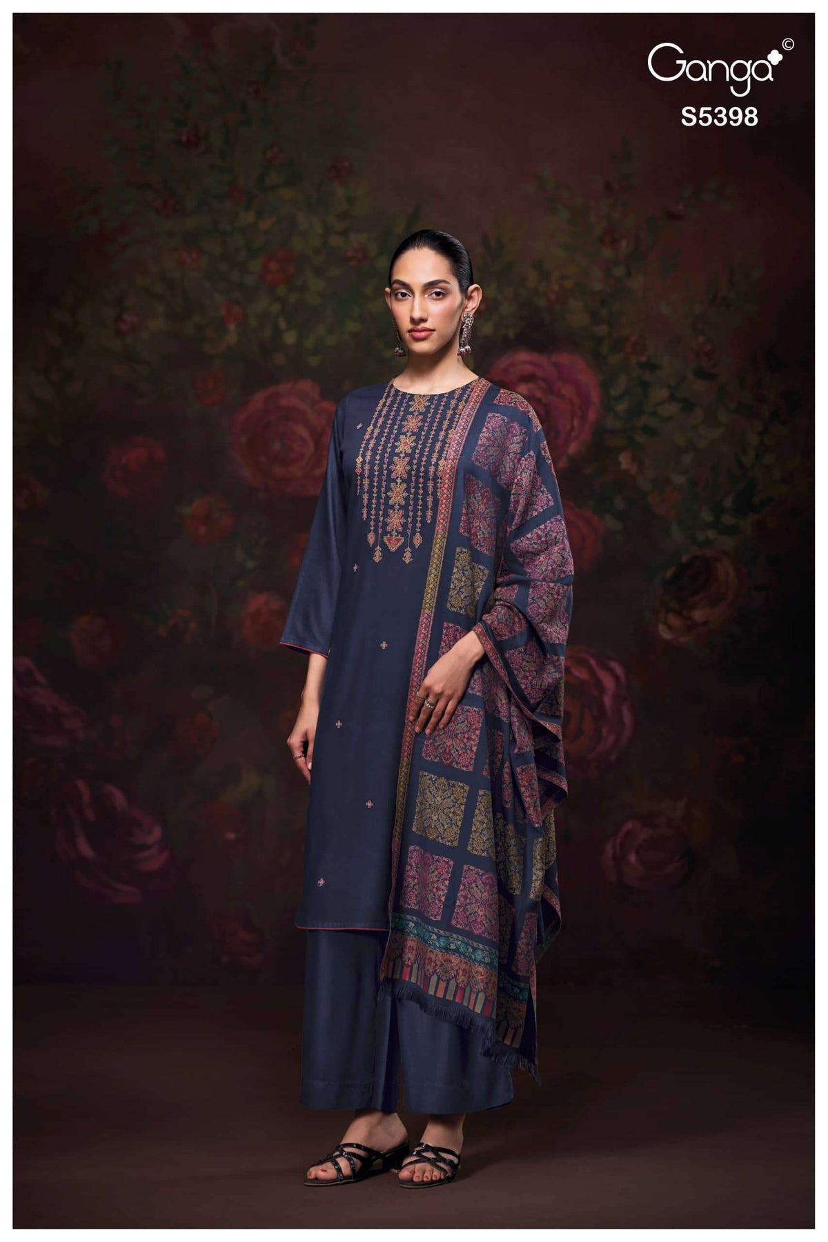 Ganga Fashion Kirelia 5398 Pure Wool Pashmina Salwar Suit