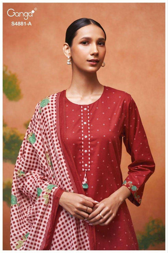 Ganga Fashion Kivika 4881 Premium Cotton Handwork Dress Material