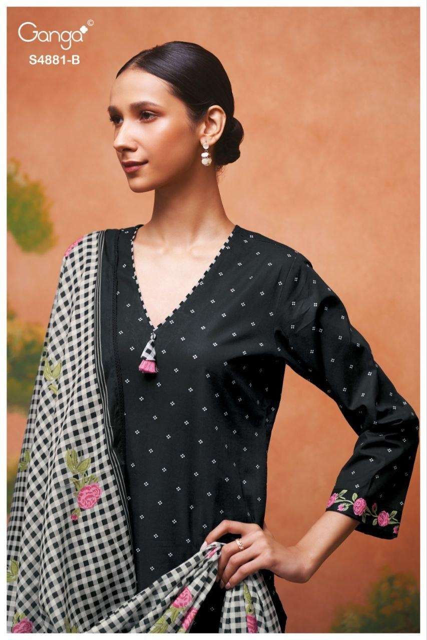 Ganga Fashion Kivika 4881 Premium Cotton Handwork Dress Material