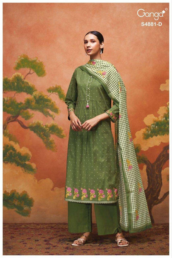 Ganga Fashion Kivika 4881 Premium Cotton Handwork Dress Material