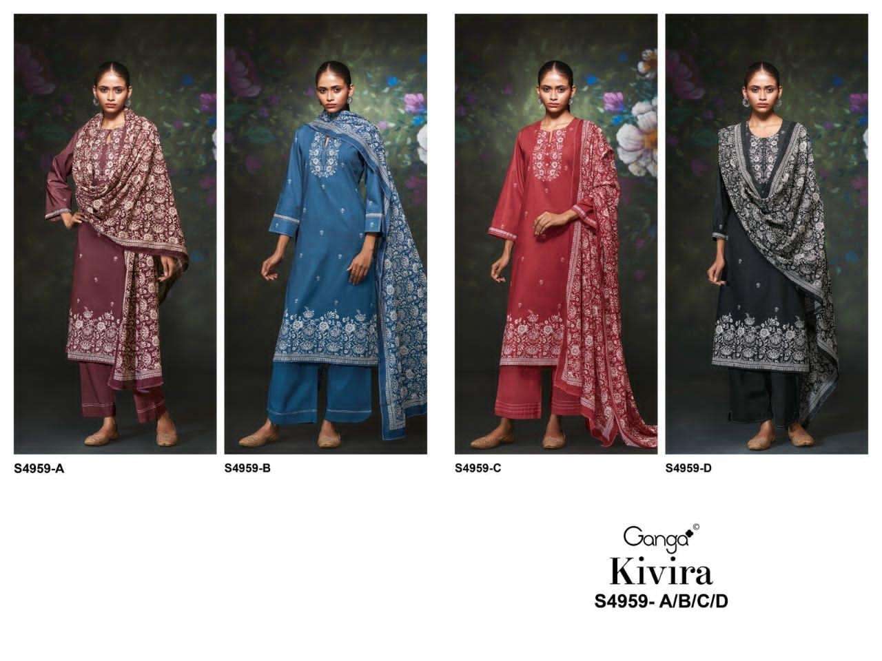 Ganga Fashion Kivira 4959 Cotton Embroidered Dress Material