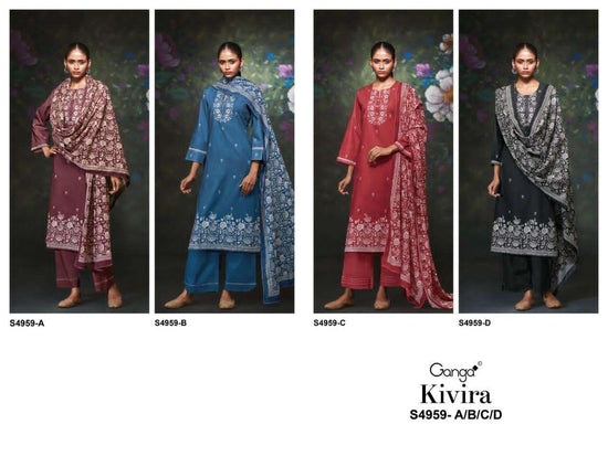 Ganga Fashion Kivira 4959 Cotton Embroidered Dress Material