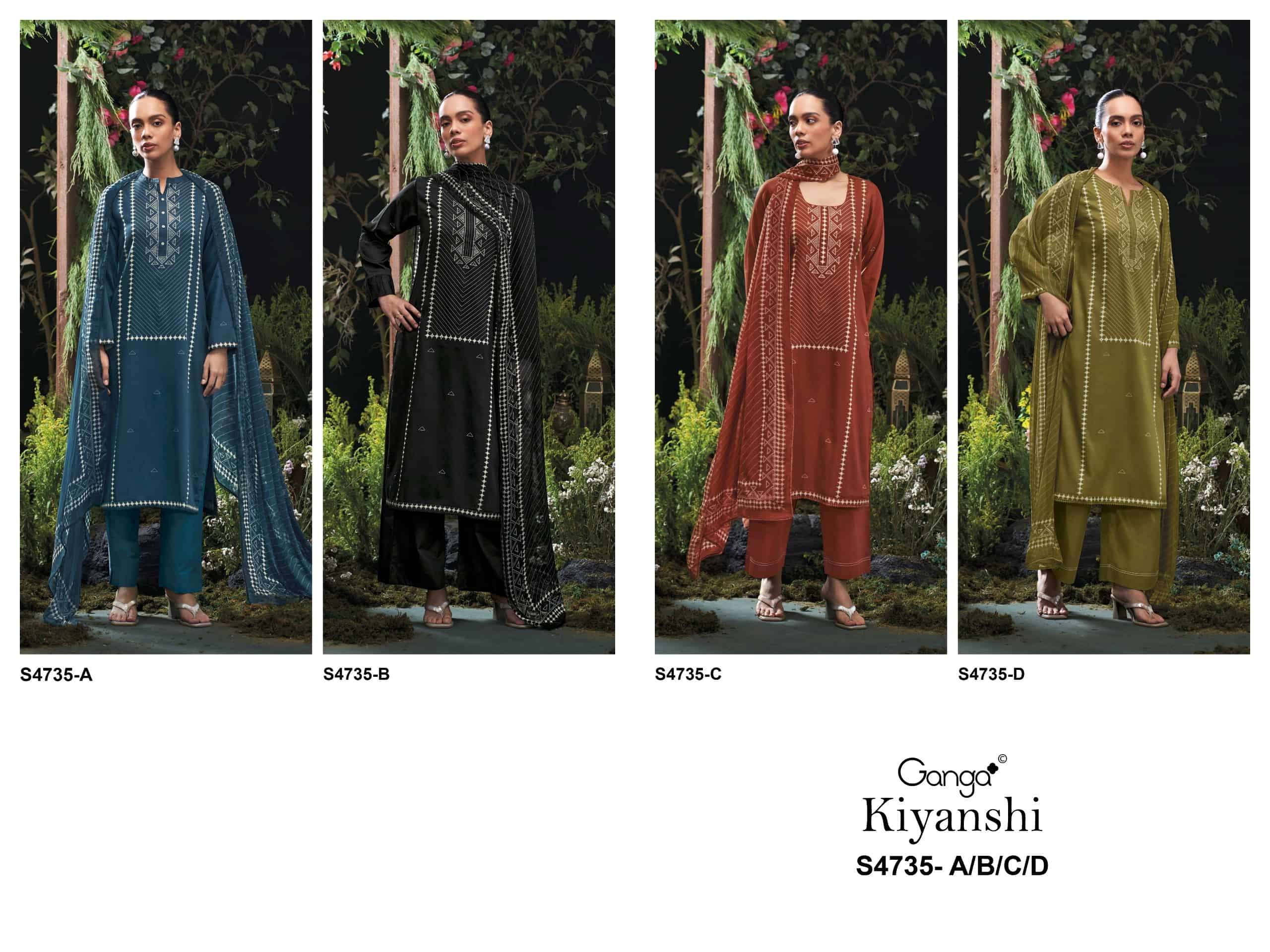 Ganga Fashion Kiyanshi 4735 Premium Cotton Satin Dress Material