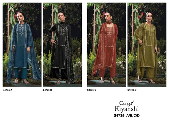 Ganga Fashion Kiyanshi 4735 Premium Cotton Satin Dress Material