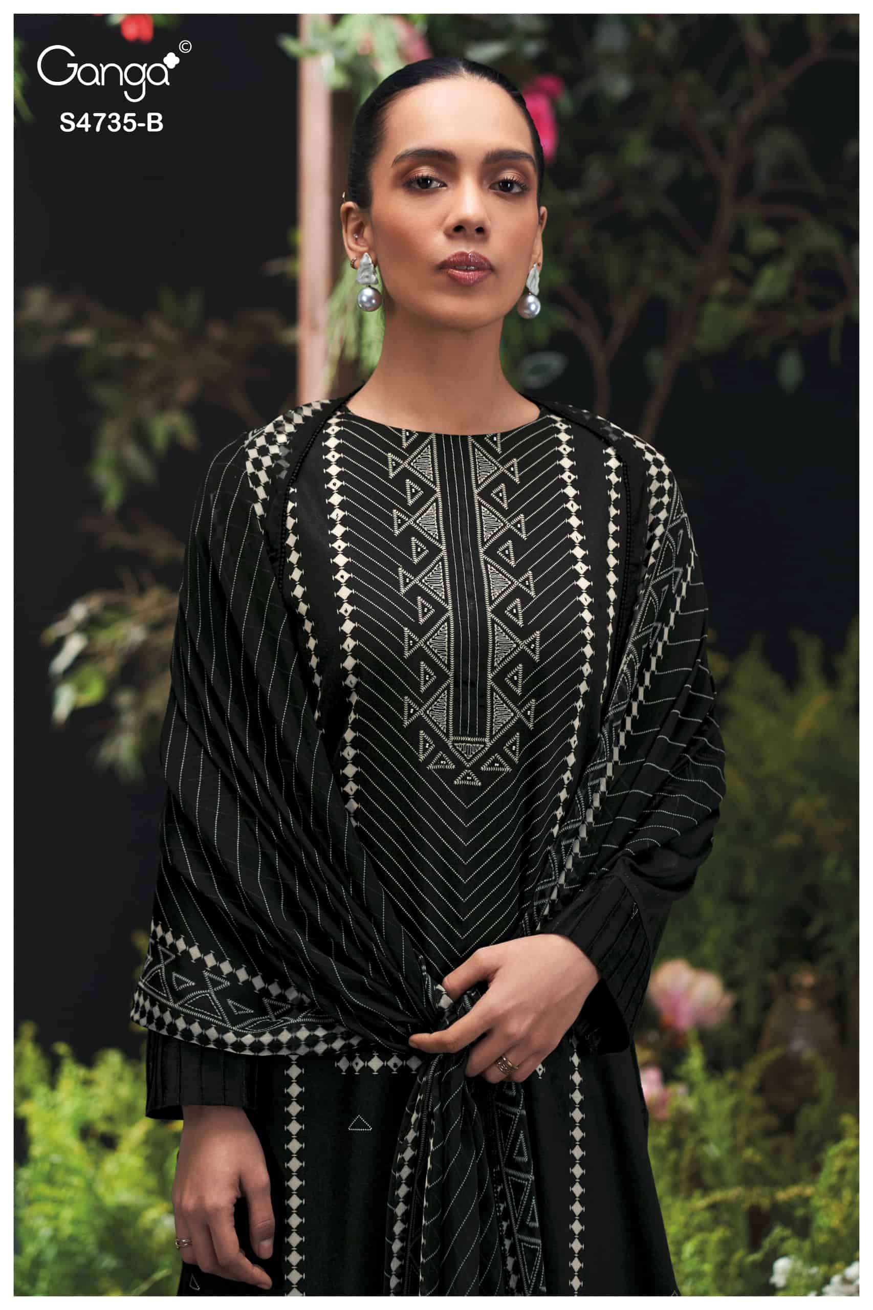 Ganga Fashion Kiyanshi 4735 Premium Cotton Satin Dress Material