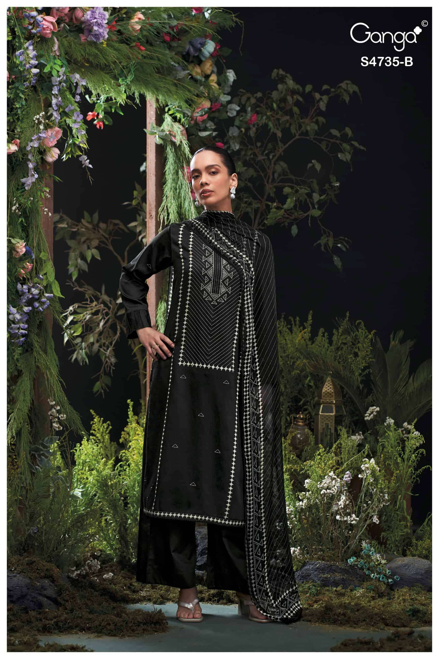 Ganga Fashion Kiyanshi 4735 Premium Cotton Satin Dress Material