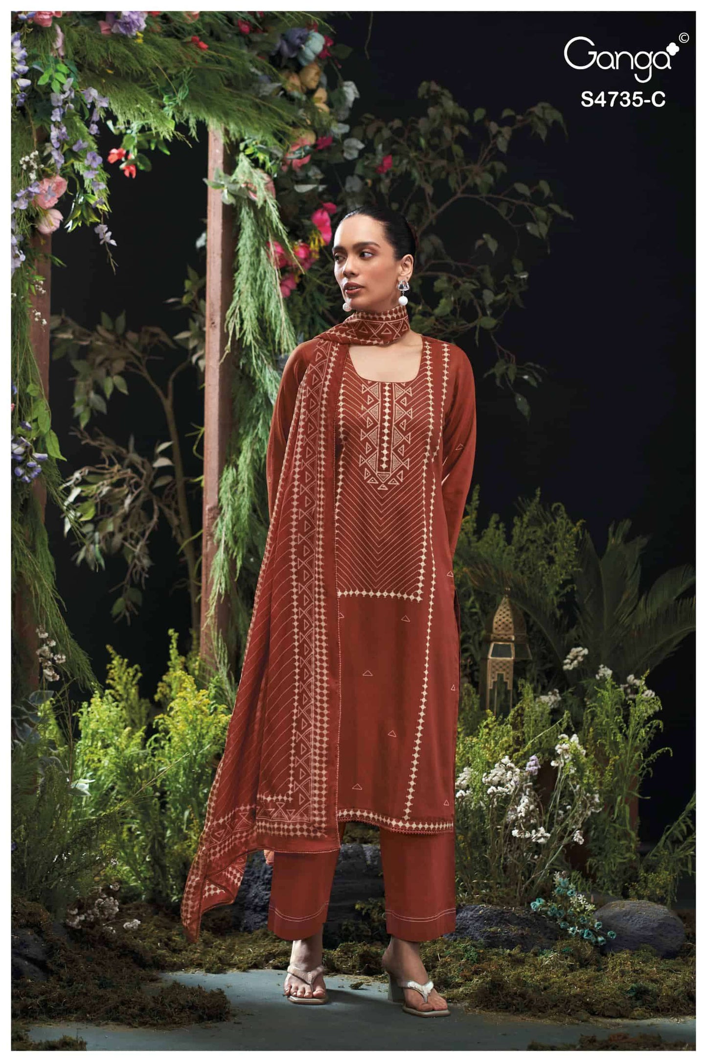 Ganga Fashion Kiyanshi 4735 Premium Cotton Satin Dress Material