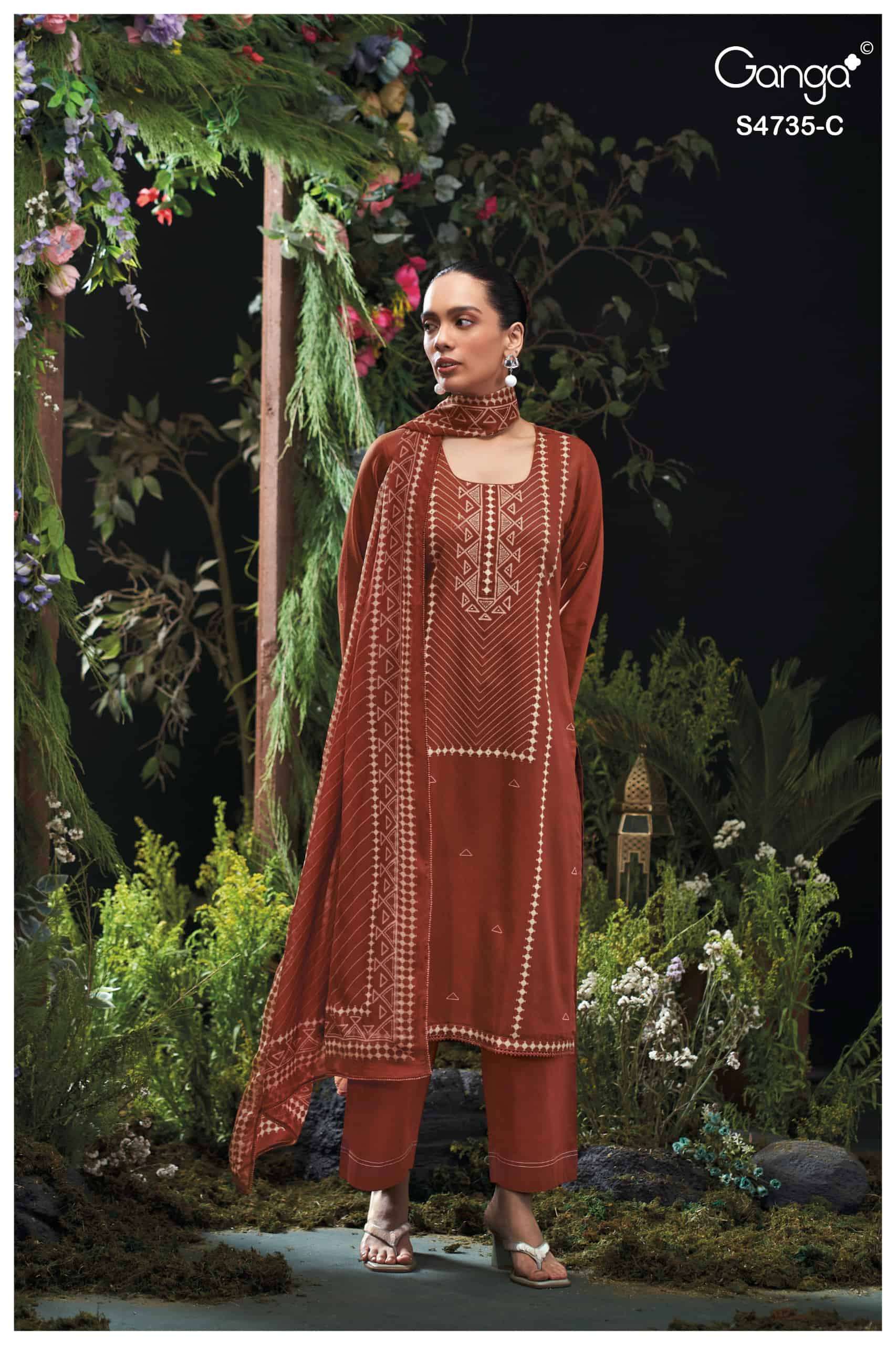 Ganga Fashion Kiyanshi 4735 Premium Cotton Satin Dress Material