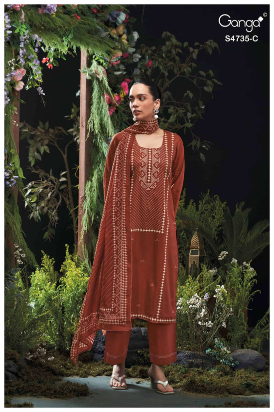 Ganga Fashion Kiyanshi 4735 Premium Cotton Satin Dress Material