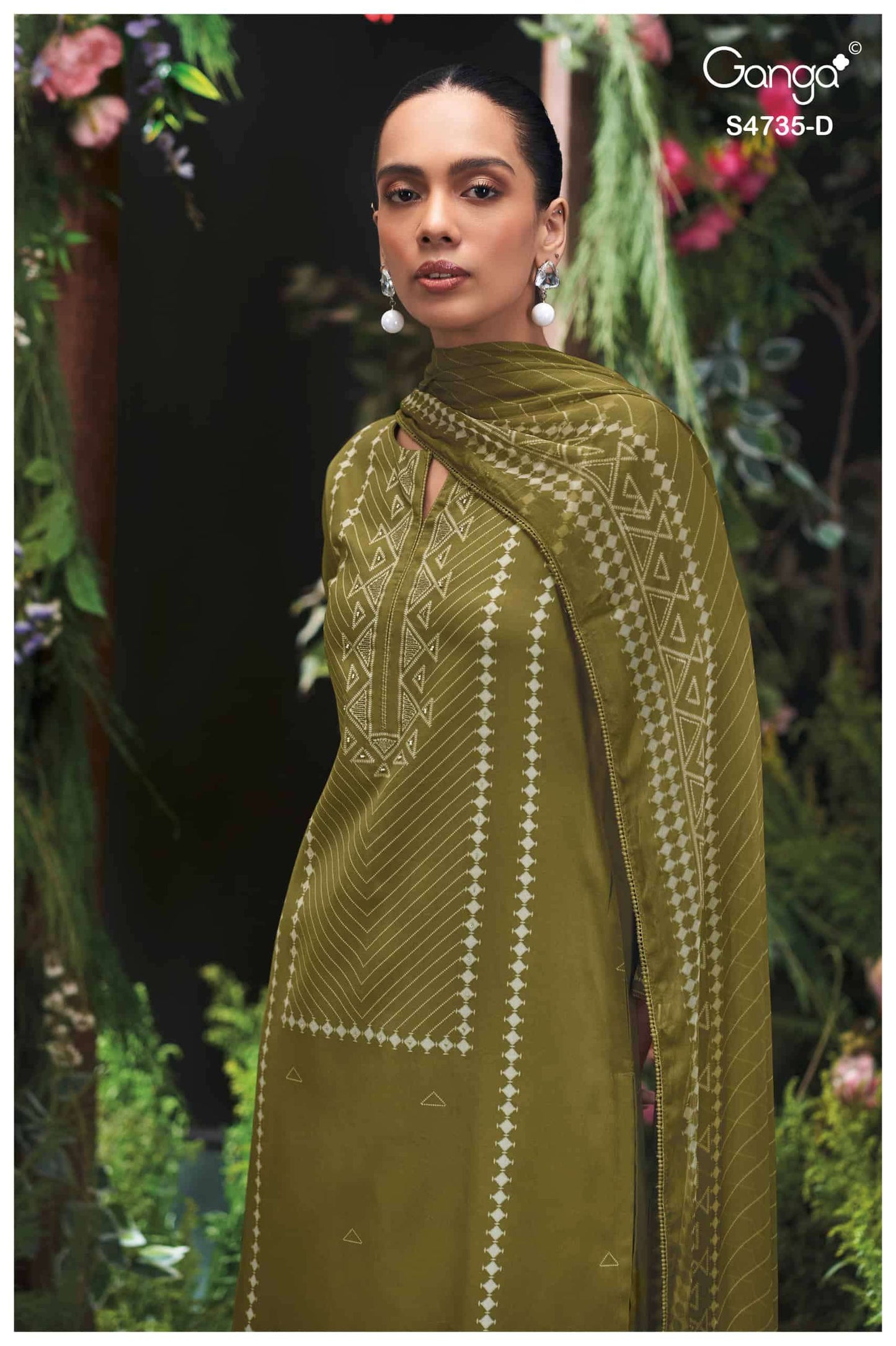 Ganga Fashion Kiyanshi 4735 Premium Cotton Satin Dress Material