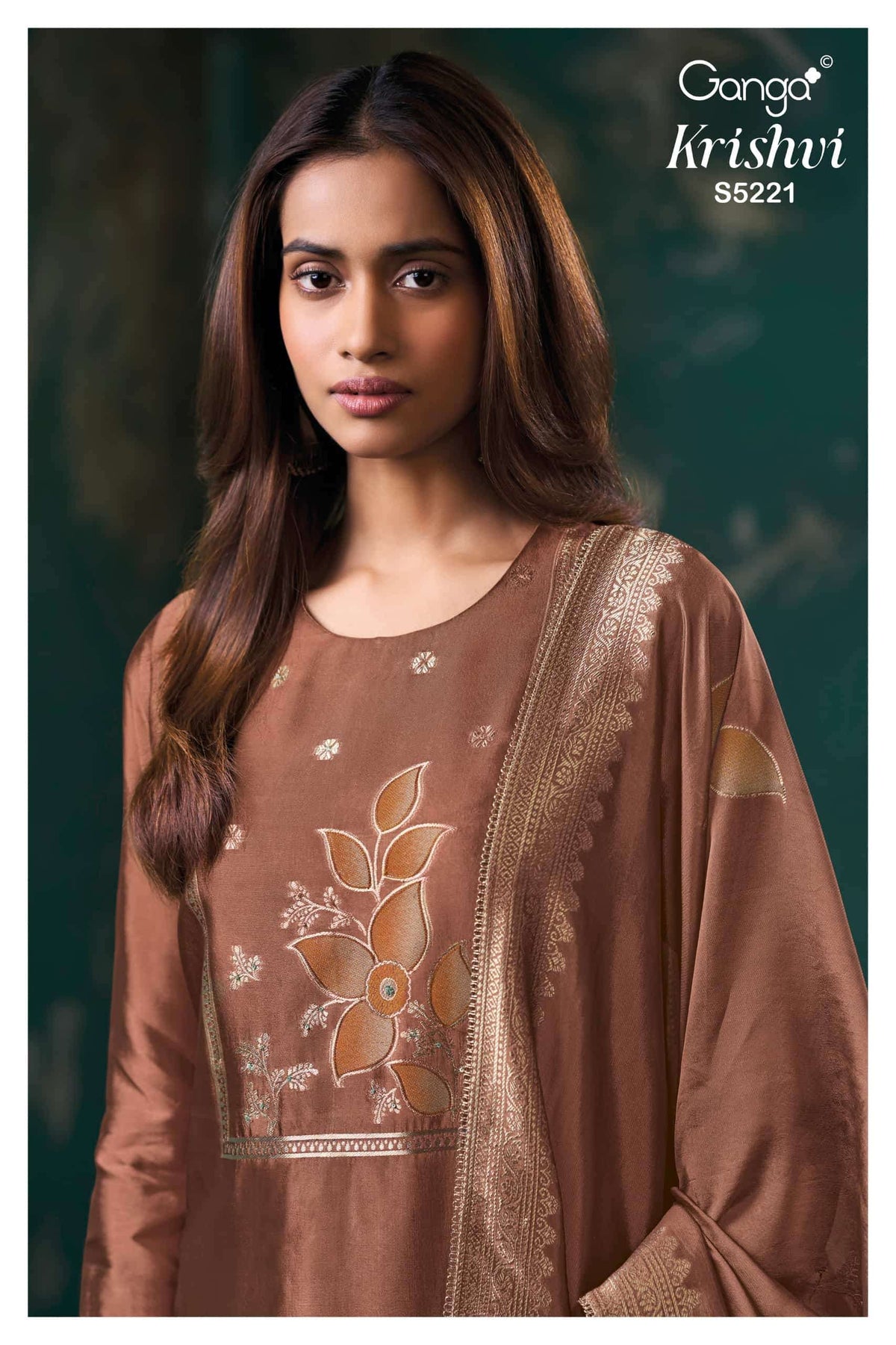 Ganga Fashion Krishvi 5221 Woven Silk Jacquard Designer Dress Material