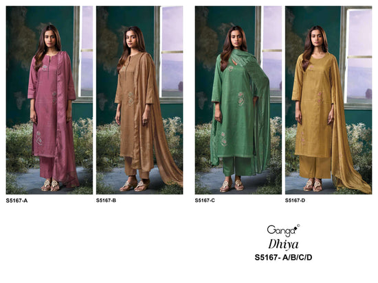 Ganga Fashion Dhiya 5167 Corduroy Embroidered Fancy Dress Material