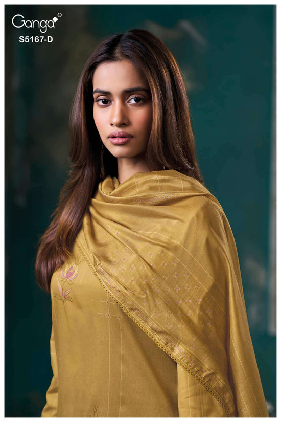Ganga Fashion Dhiya 5167 Corduroy Embroidered Fancy Dress Material