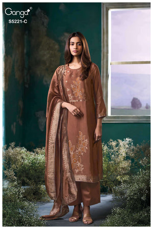 Ganga Fashion Krishvi 5221 Woven Silk Jacquard Designer Dress Material
