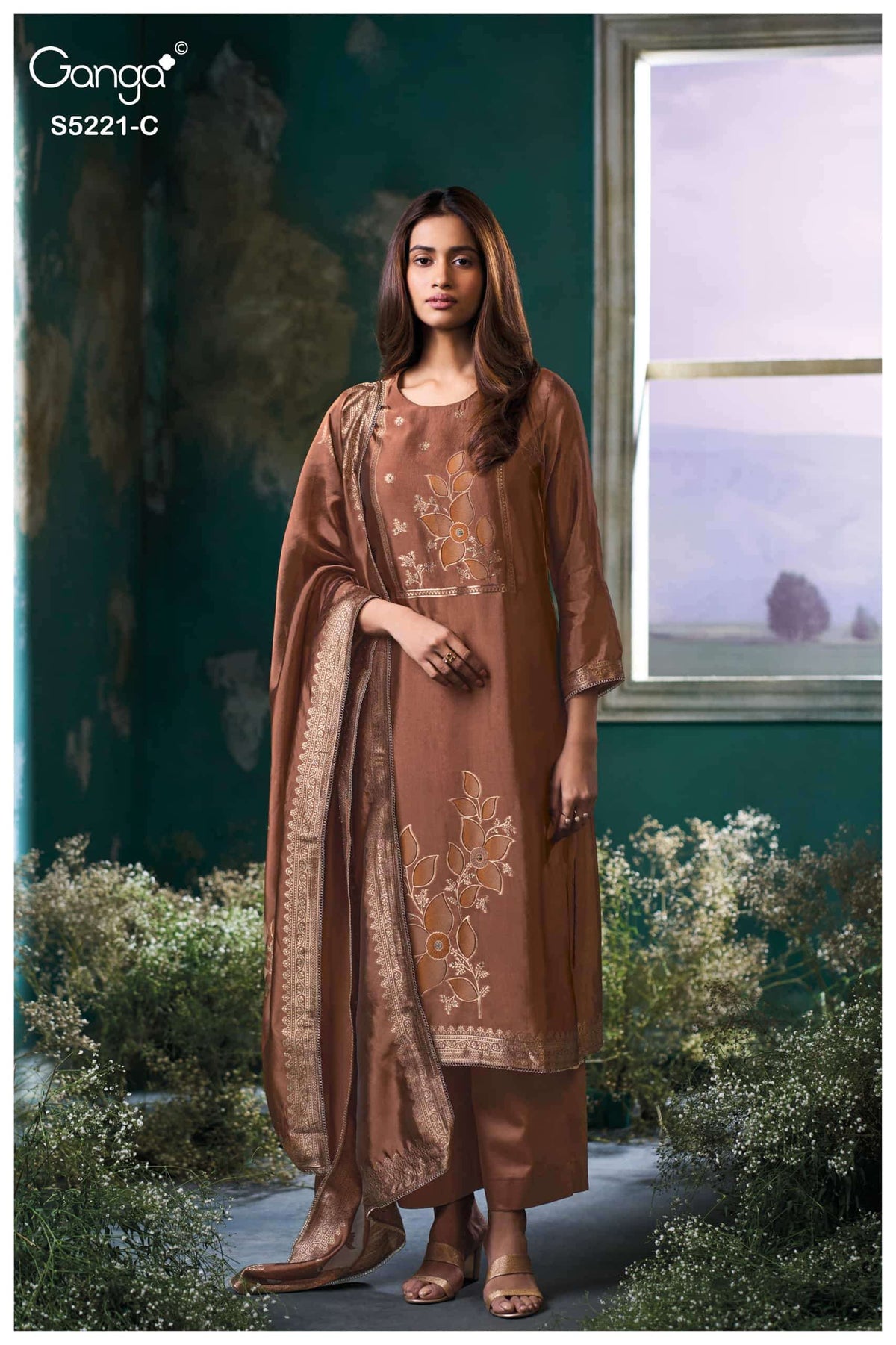 Ganga Fashion Krishvi 5221 Woven Silk Jacquard Designer Dress Material