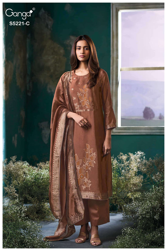 Ganga Fashion Krishvi 5221 Woven Silk Jacquard Designer Dress Material