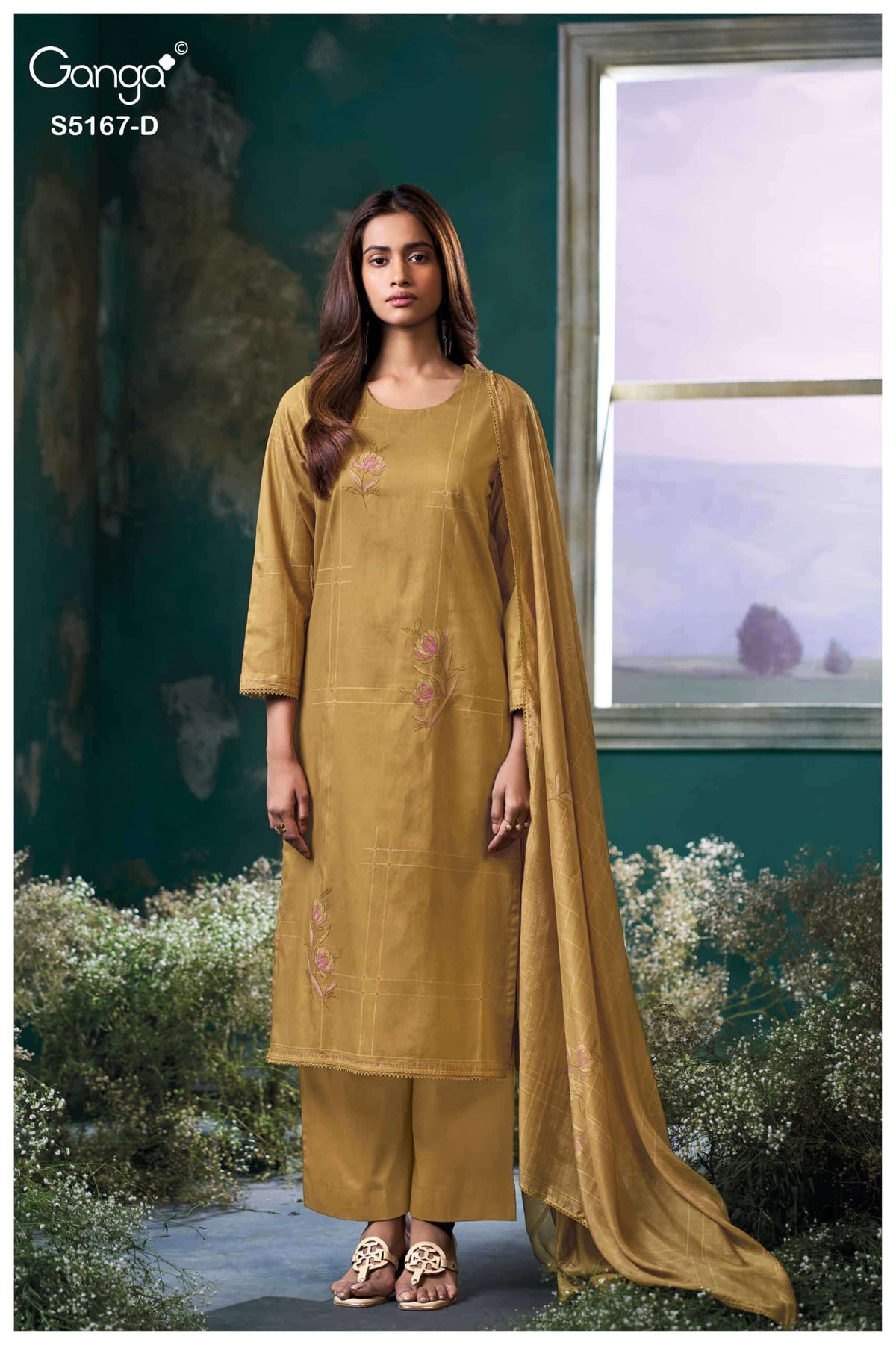 Ganga Fashion Dhiya 5167 Corduroy Embroidered Fancy Dress Material