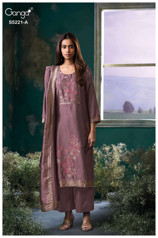 Ganga Fashion Krishvi 5221 Woven Silk Jacquard Designer Dress Material