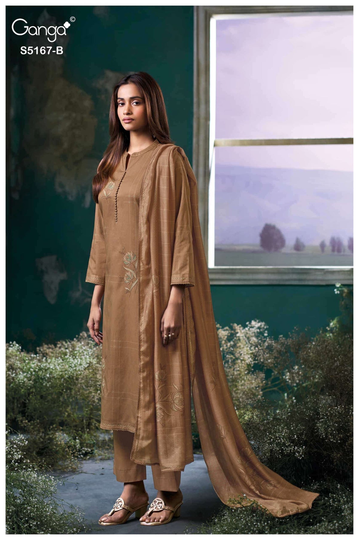 Ganga Fashion Dhiya 5167 Corduroy Embroidered Fancy Dress Material