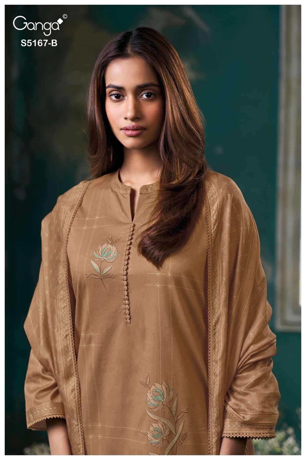 Ganga Fashion Dhiya 5167 Corduroy Embroidered Fancy Dress Material