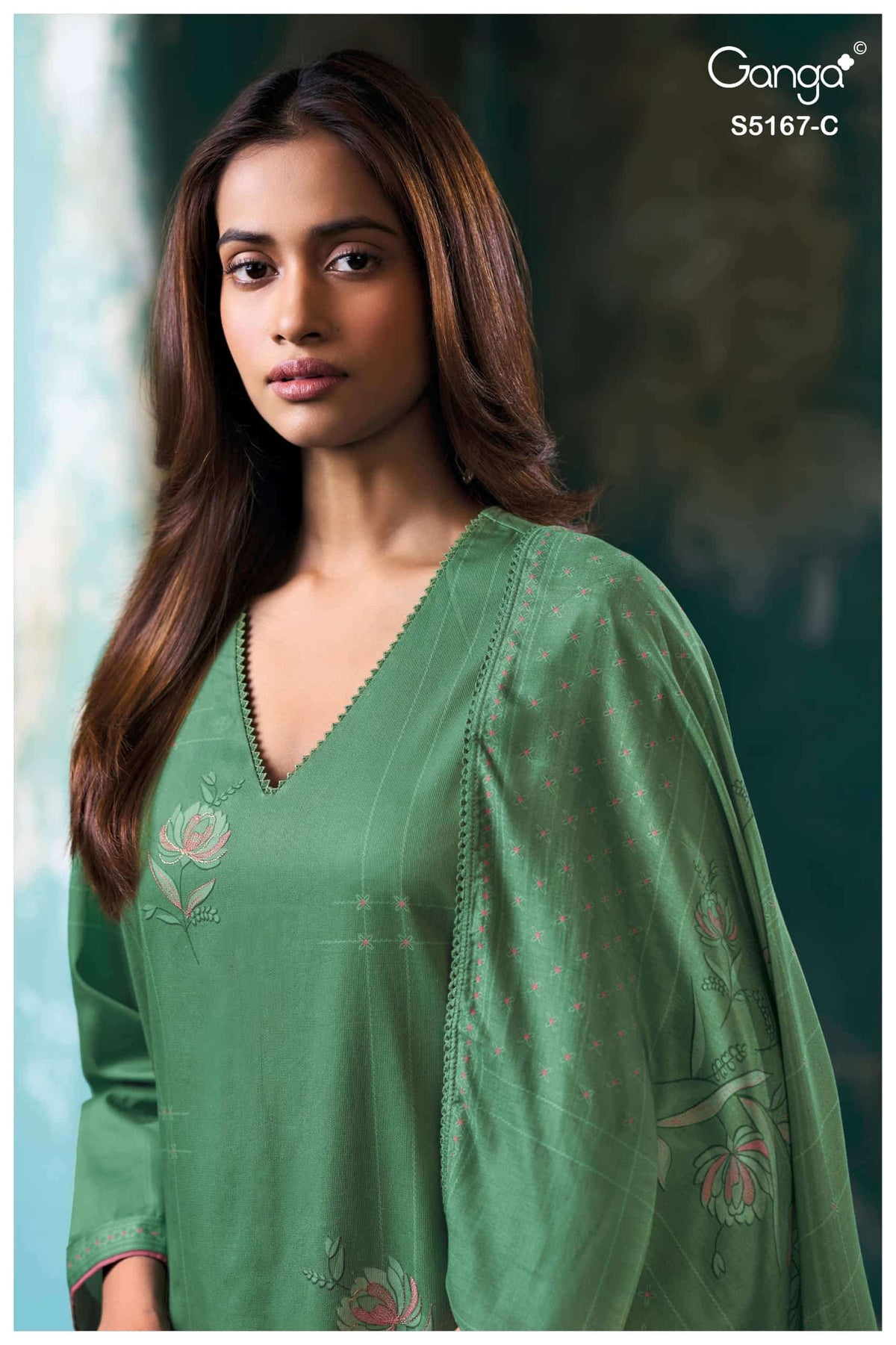 Ganga Fashion Dhiya 5167 Corduroy Embroidered Fancy Dress Material