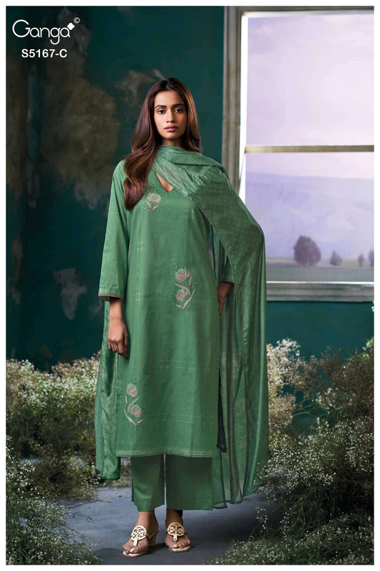 Ganga Fashion Dhiya 5167 Corduroy Embroidered Fancy Dress Material