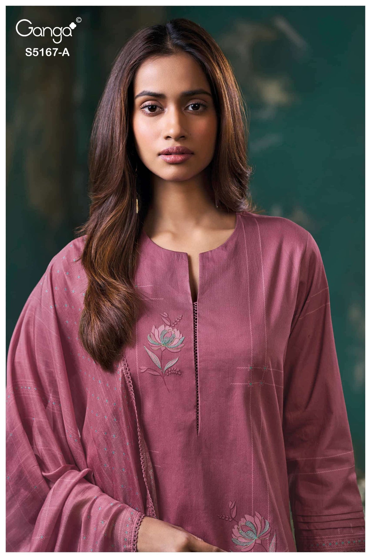 Ganga Fashion Dhiya 5167 Corduroy Embroidered Fancy Dress Material