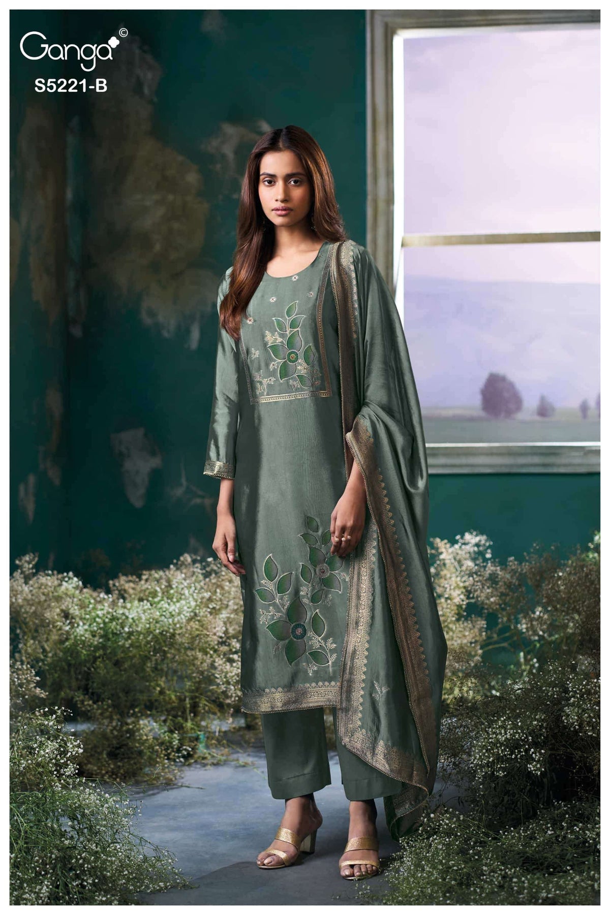 Ganga Fashion Krishvi 5221 Woven Silk Jacquard Designer Dress Material