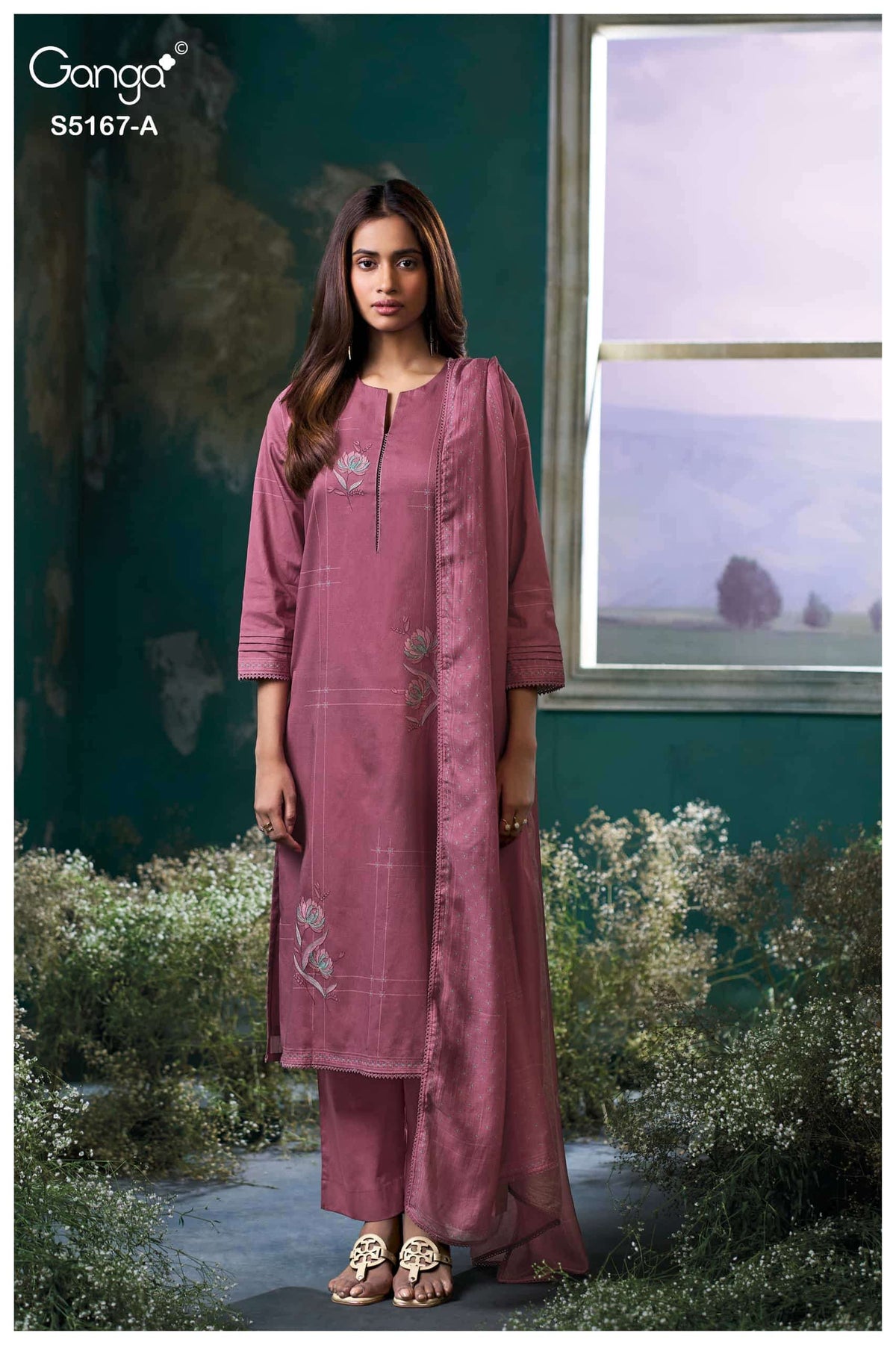 Ganga Fashion Dhiya 5167 Corduroy Embroidered Fancy Dress Material